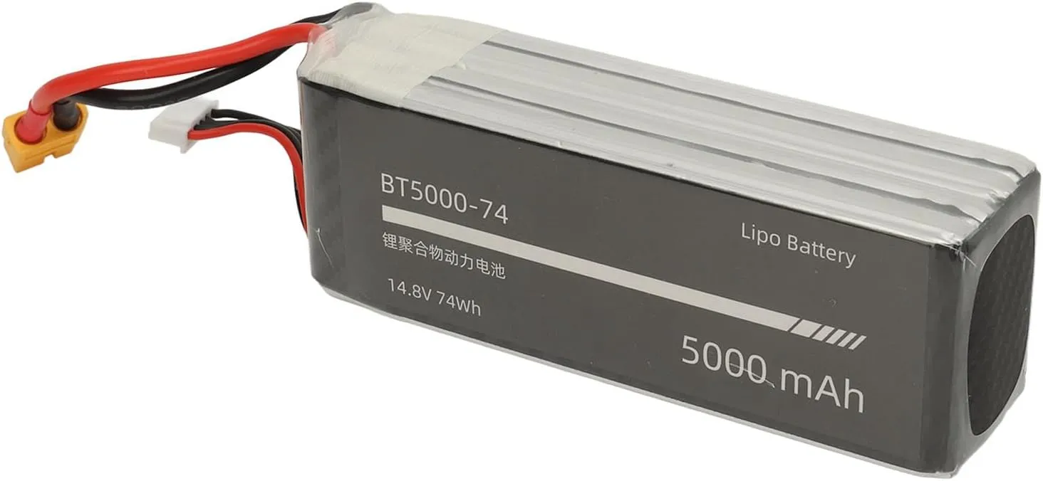 4S 14.8V 5000mAh Lipo Battery for Flywing FW450 V3 RC Remote Control Helicopter, Helicopter Lithium Polymer Battery with Short Circuit, RC Helicopter Battery