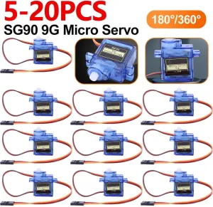 5-20pcs SG90 9G Micro Servo Servo Motor for RC Planes Robot Arm 180°/360° Fixed-Wing Servo Motor Control for Airplane Helicopter - (Type: A, Speed(RPM): 20pcs, Voltage(V): 360 Degree)