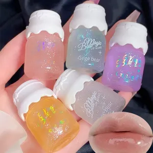5 Colors Shimmer Lip Gloss Set - Hydrating Lip Glow Oil with Shimmery Glitter Finish | Moisturizing Tinted Lip Balm | Long-Lasting, Lightweight & Sheer | Cute Giftable Lip Gloss