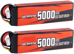 5000mAh 11.1V 130C 3S EC5 Plug Rechargeable Battery FPV Lithium Ion Battery Compatible with RC FPV Quadcopter Airplane Helicopter Airplane Drone