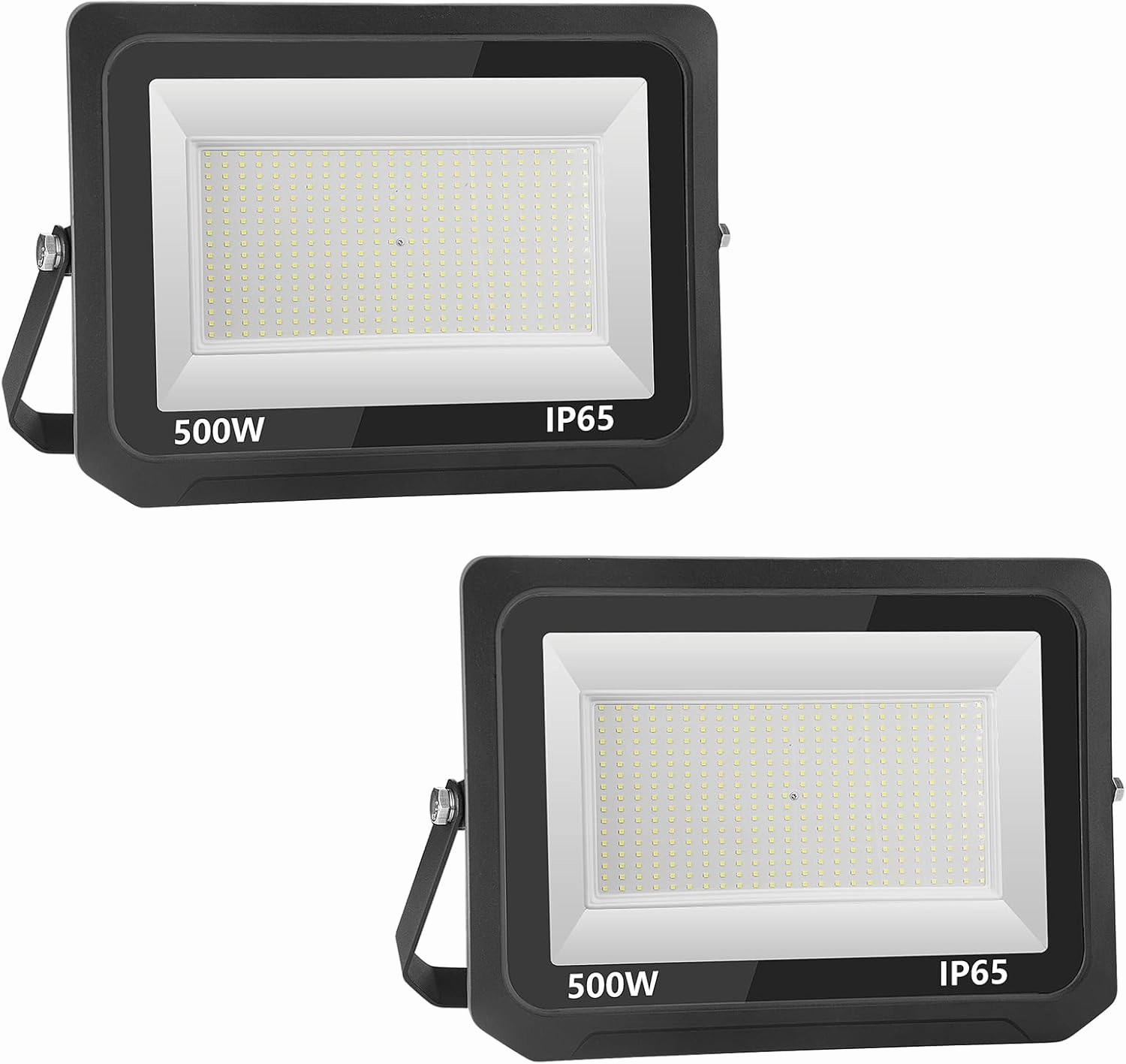 500W LED Outdoor Flood Light,IP65 Waterproof Exterior Flood Light (Without US-Plug),6500K Cold White Lamp Extra Bright for Outdoor Yard,Garden,Patio,playground-2Pack