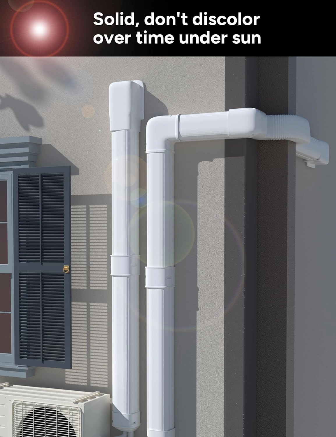 5'' 26.5Ft Mini Split Line Set Cover Kit for Minisplit Ductless Linset Air Conditioners and Heat Pumps, Central AC Decorative Upgraded UV-Proof Strong & Durability PVC Pipe
