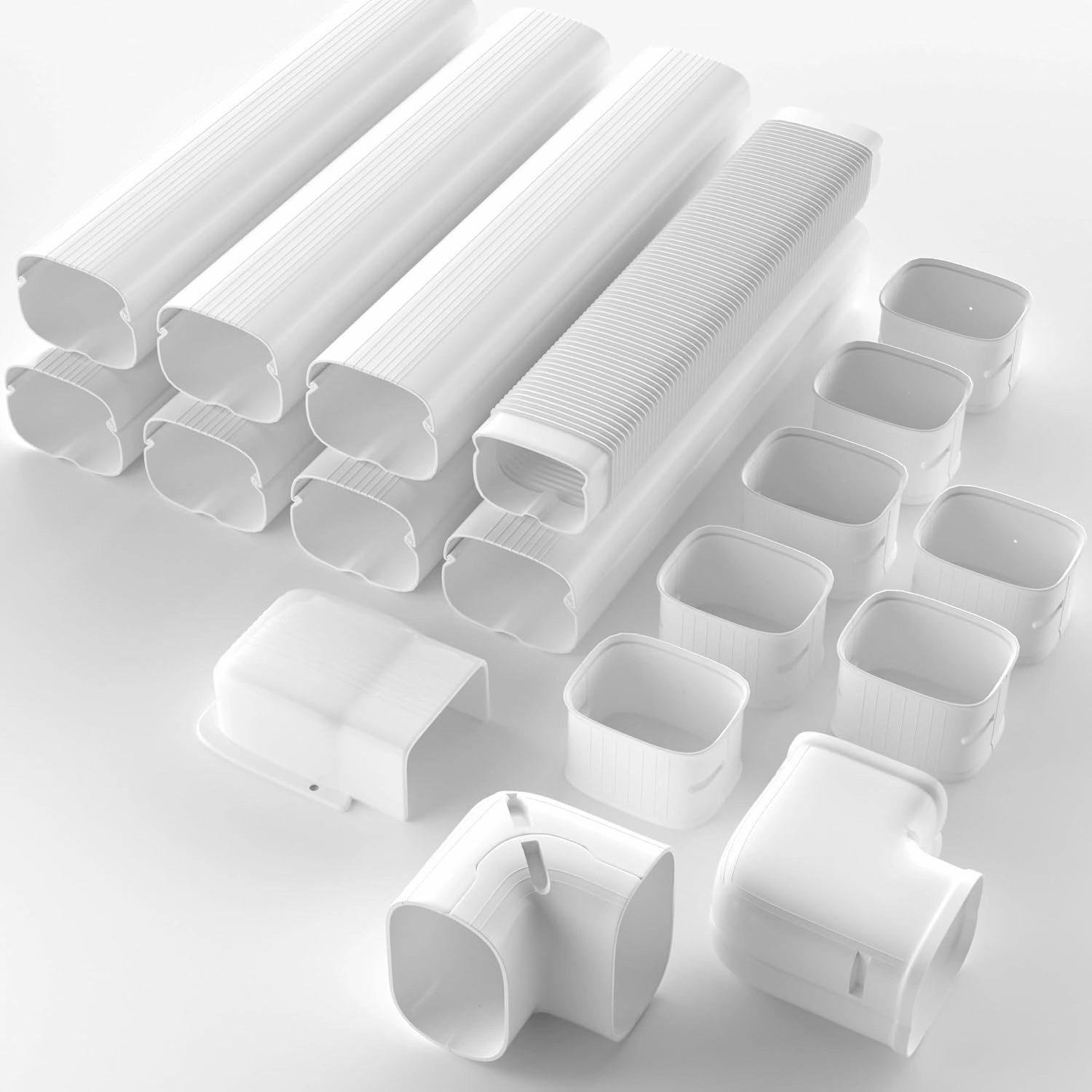5'' 26.5Ft Mini Split Line Set Cover Kit for Minisplit Ductless Linset Air Conditioners and Heat Pumps, Central AC Decorative Upgraded UV-Proof Strong & Durability PVC Pipe