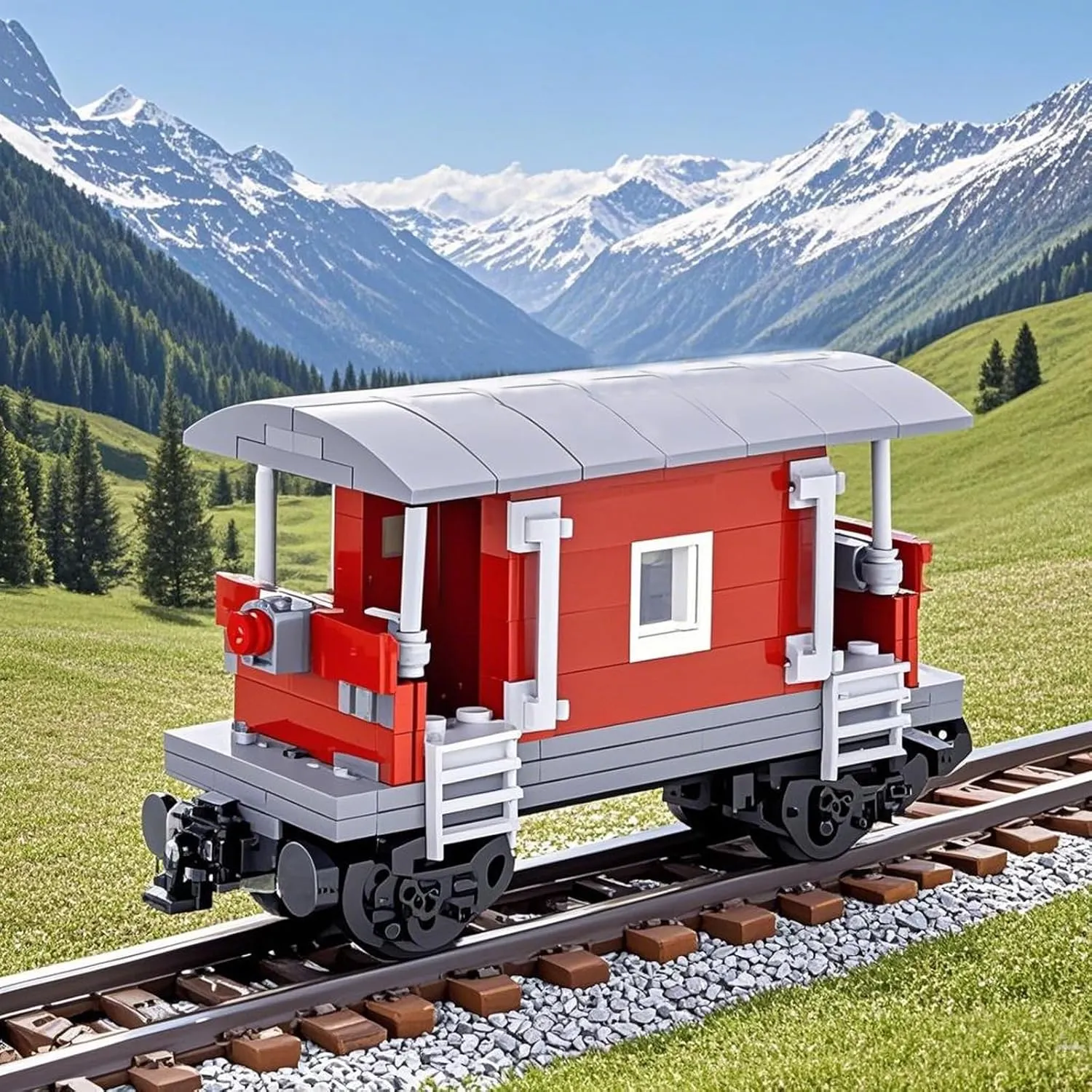 6 IN1 Freight Train Cars Building Block Set，Retro Train Cars Building Model, A Great Gift for Train Lovers (6-in-1 Train Carriage)