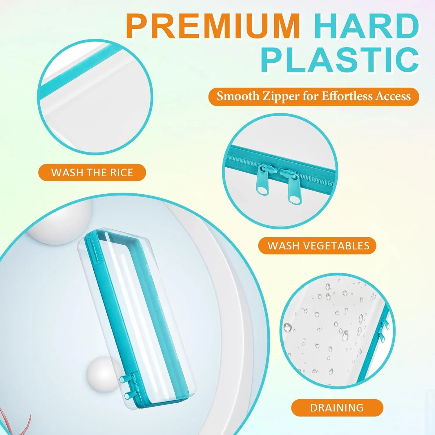 6 Pcs Clear Hard Zipper Case Hard-Sided Premium Storage Case Plastic Clear Hard Shell Zipper Pouch Portable Travel Organizer Box for Building Blocks Puzzles Cosmetics Makeup Pencil (S)