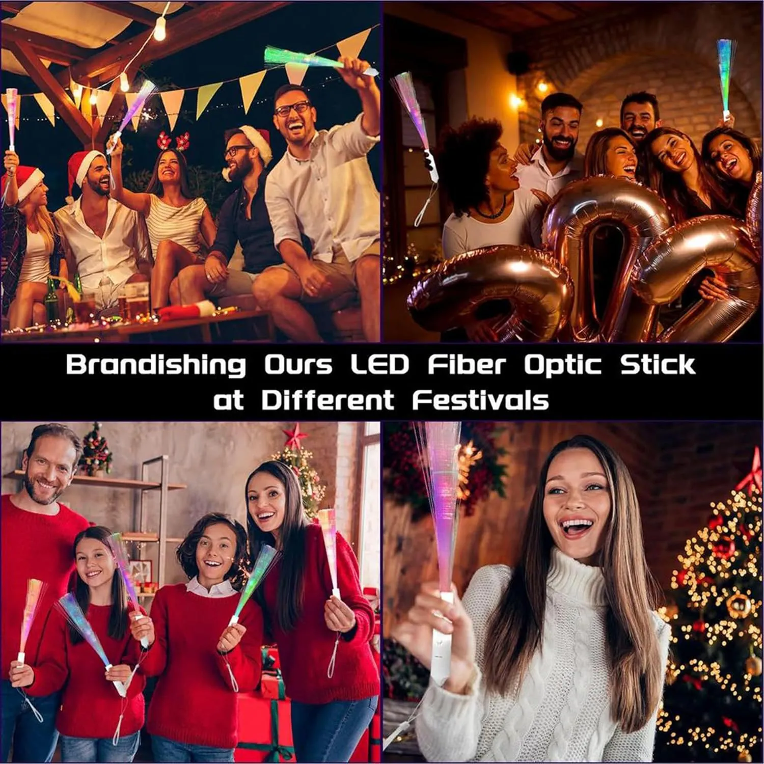 60 Pack LED Fiber Optic Wands,Glow Wands,LED Light Up Wands with 3 Flashing Models,Glow Wands Sticks for Christmas,NewYear,Valentines Day,July 4th,Wedding,Birthday,Concert Club Party Favors