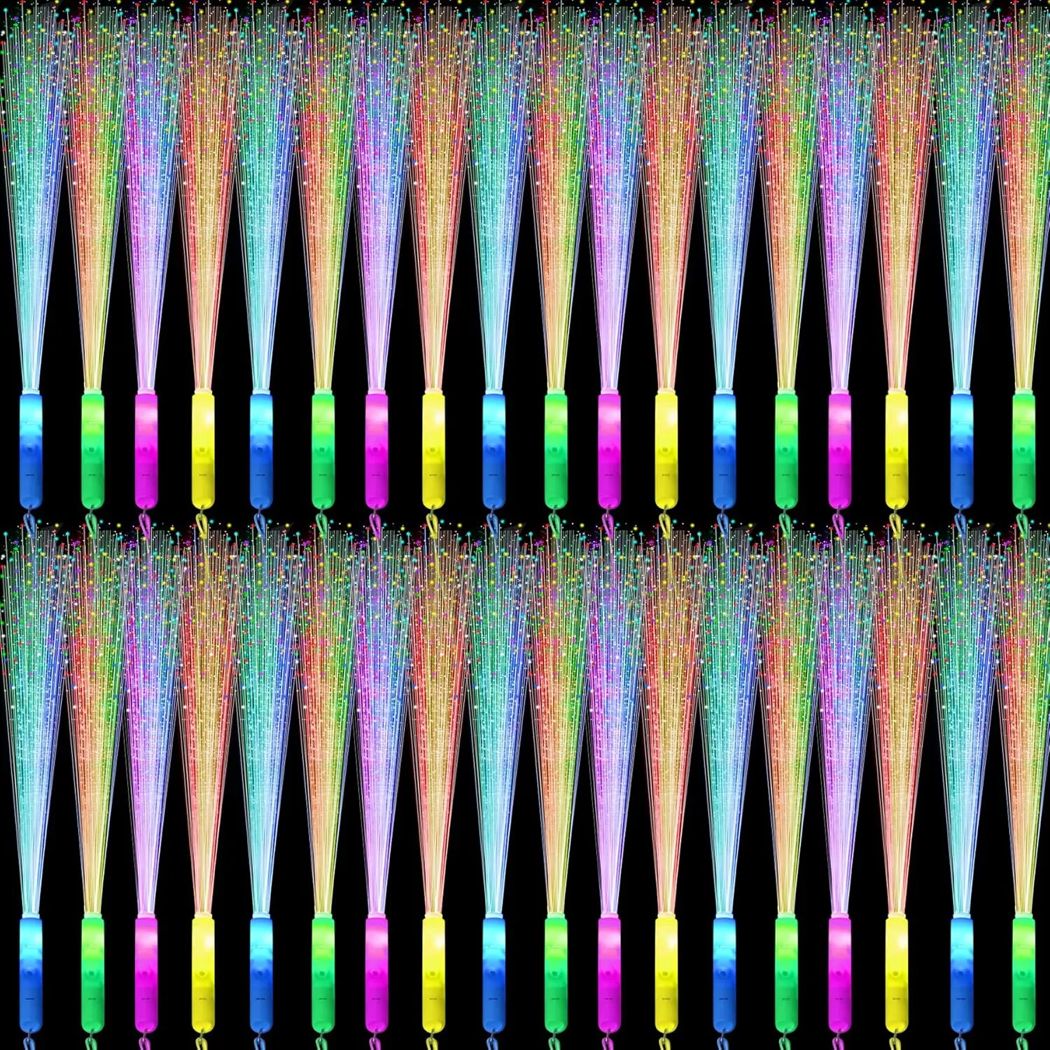 60 Pack LED Fiber Optic Wands,Glow Wands,LED Light Up Wands with 3 Flashing Models,Glow Wands Sticks for Christmas,NewYear,Valentines Day,July 4th,Wedding,Birthday,Concert Club Party Favors