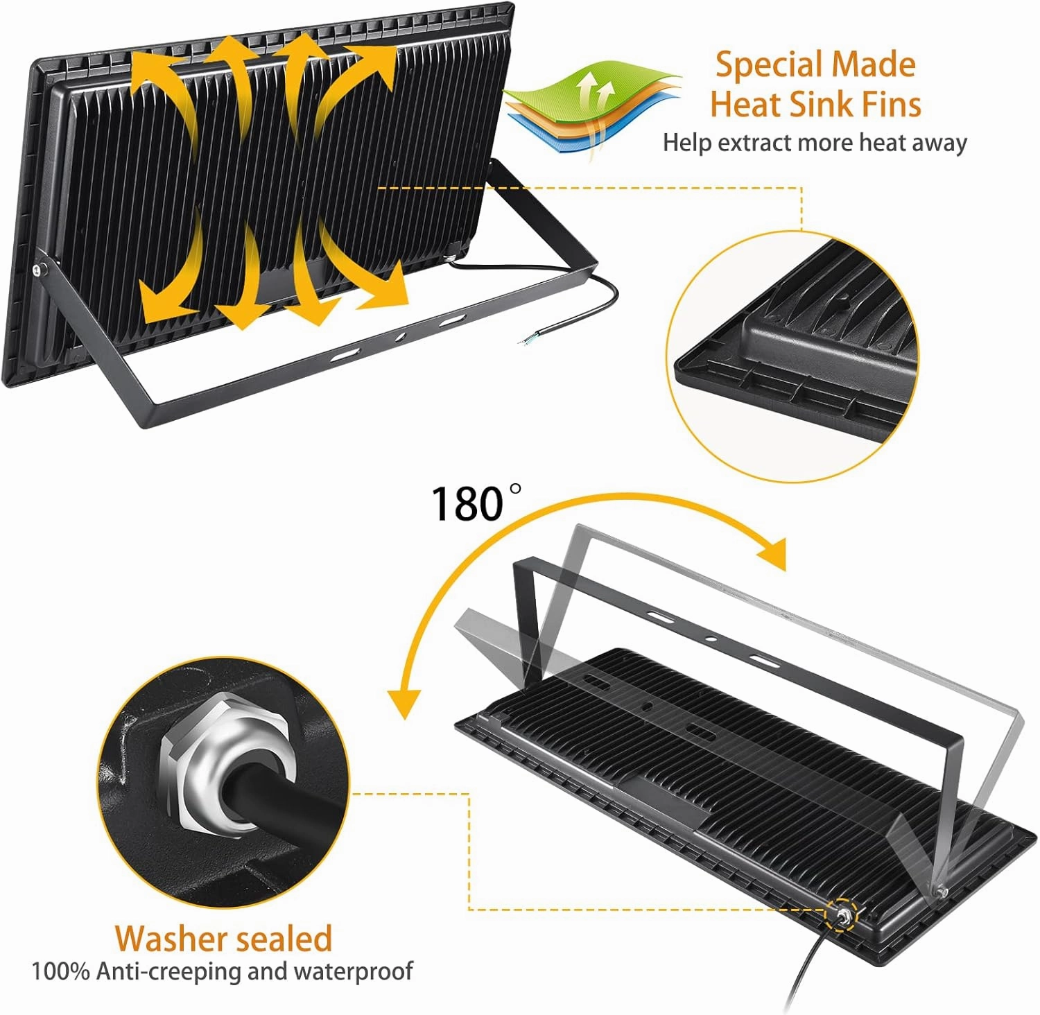 600W LED Stadium Flood Lights Outdoor(3050W Equivalent),67500LM Super Bright LED Arena Lights,100-277V IP66 Waterproof 5000K Daylight White Commercial Lighting for Sports Fields and Counts