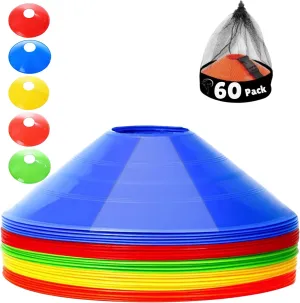 60/40/20 Pack, Pro-Grade Soccer Training Cones Set, Durable Agility Soccer Cones with Carry Bag & Strap Holder Ideal for Sports Training, Football, Soccer, Basketball- Trusted by Coaches & Athletes