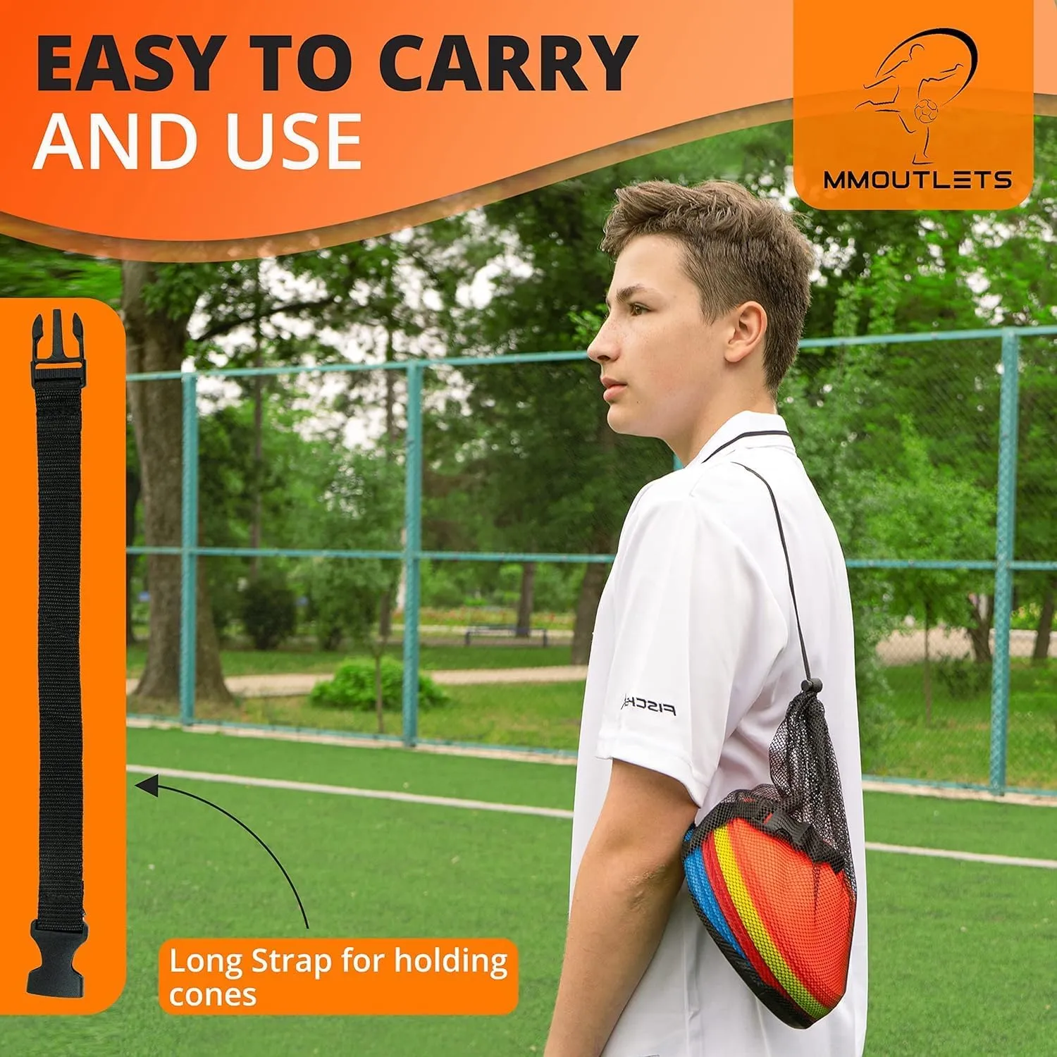 60/40/20 Pack, Pro-Grade Soccer Training Cones Set, Durable Agility Soccer Cones with Carry Bag & Strap Holder Ideal for Sports Training, Football, Soccer, Basketball- Trusted by Coaches & Athletes