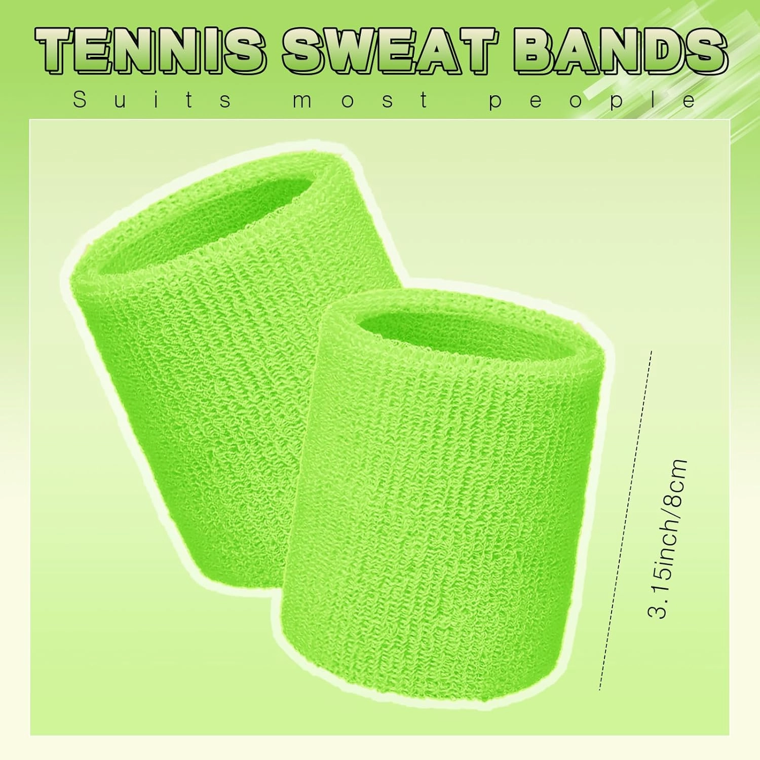 60 Pcs Wristband Bulk Sweatbands Neon 80s Sports Tennis Wristband Thick Cotton Gymnastics Adult Sweat Band Absorbent Sweatband for Men Women Party Supply Basketball Football 30 Pair