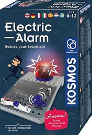 617349 Electric Alarm, Safe Secret Hideout, Electric Kit for Alarm System, Flashing Warning Light, Siren, Experiment Box for Children from 8 Years, Birthday Gift, Multilingual Instructions