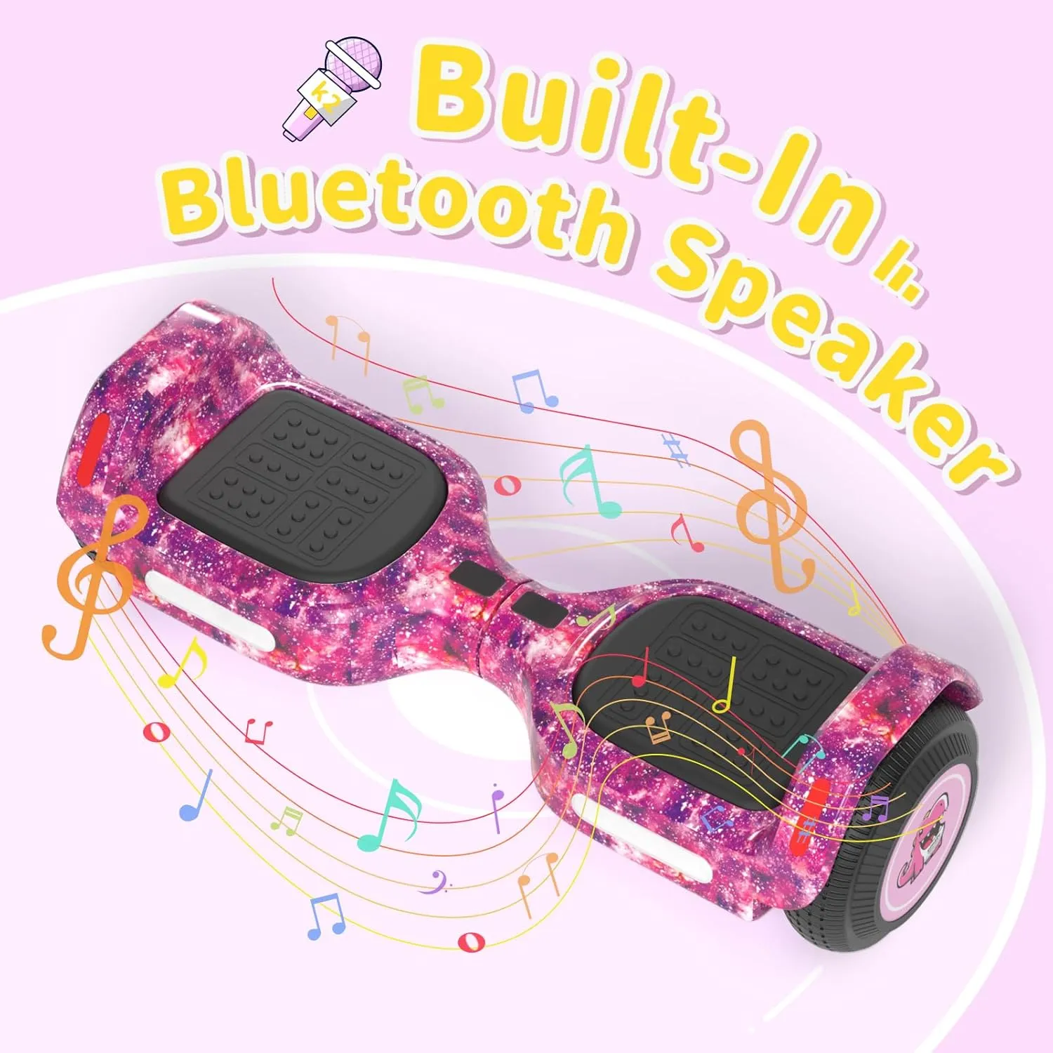 6.5" Bluetooth Scooter, LED Lights & APP & Music Speaker, Long Battery Life, Gifts for Kids & Adults & Girls & Boys, for All Ages