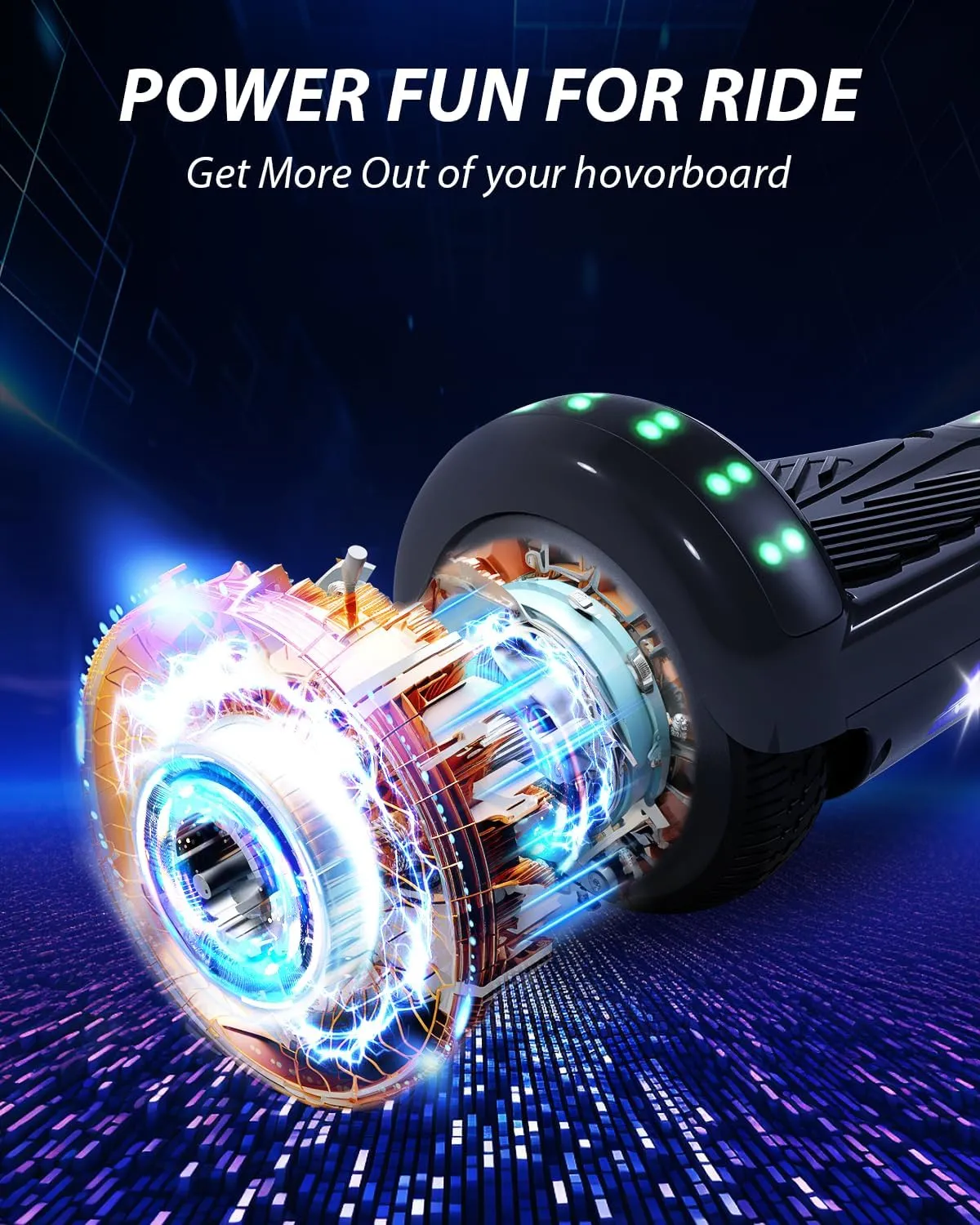 6.5" Scooter, Self Balancing E-Scooters with Bluetooth and LED Light, Top 7.5mph & 8.5 Miles Range Power by Dual 250W Motor, Gifts for Kids Adults Boys, for All Ages