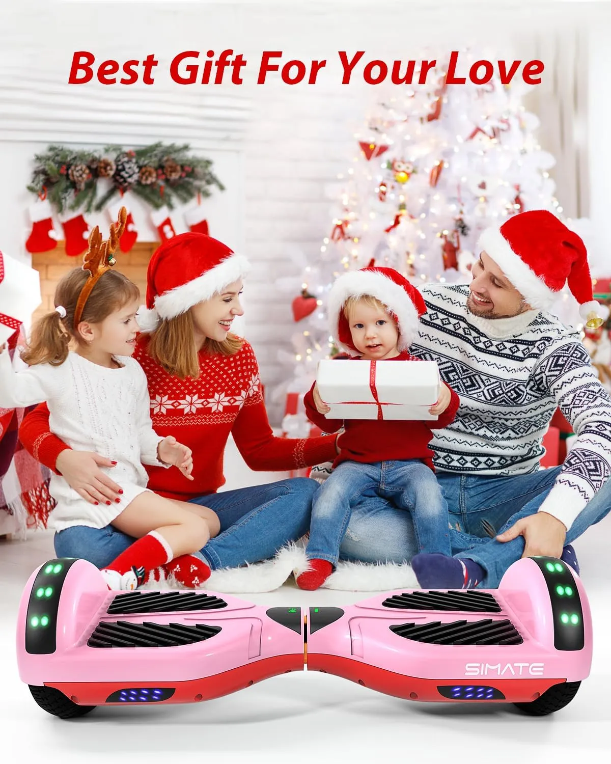 6.5" Scooter, Self Balancing E-Scooters with Bluetooth and LED Light, Top 7.5mph & 8.5 Miles Range Power by Dual 250W Motor, Gifts for Kids Adults Boys, for All Ages
