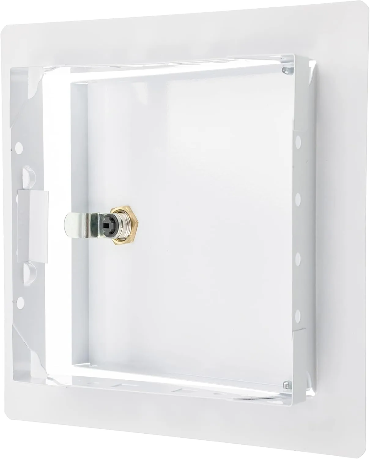 6" x 6" Lockable White Metal Access Panel. Service Shaft Door Panel with Key. Plumbing, Electricity, Heating, Alarm Wall Access Panel for Drywall. Bathroom Services Access Hole Cover.