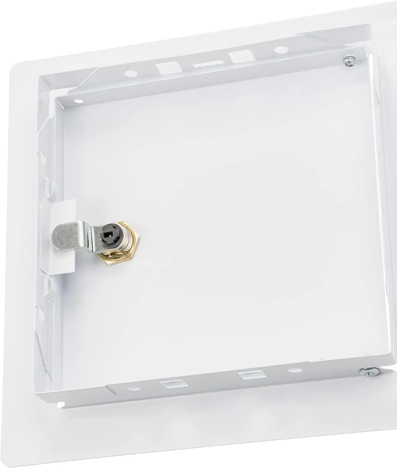 6" x 6" Lockable White Metal Access Panel. Service Shaft Door Panel with Key. Plumbing, Electricity, Heating, Alarm Wall Access Panel for Drywall. Bathroom Services Access Hole Cover.