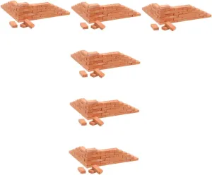 6sets Miniature Bricks Model Building Bricks Wall DIY Mini 1/16 Scale Toy Building Set for Garden Decor 50pcs*6
