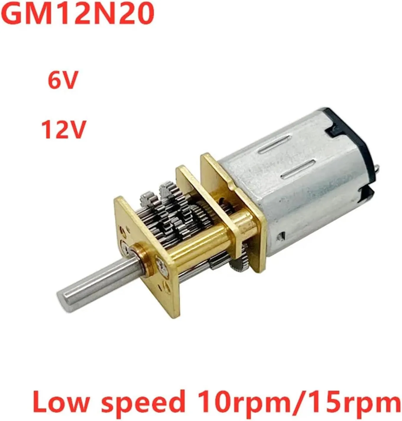 6V/12V DC N20 Gear Motor Electric Micro Metal Engine with Low Speed 10rpm 15rpm for Gearwheel Smart Lock DIY Toy Robot(5_6V)