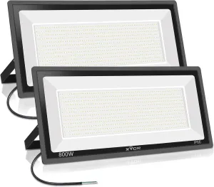 800W 2pack LED Flood Lights,3700 watt Equivalent 89500LM Super Bright Outdoor LED Arena Lights 100-277V IP65 Waterproof 5000K Daylight Commercial Lighting for Stadium,Backyard, Parking lot etc