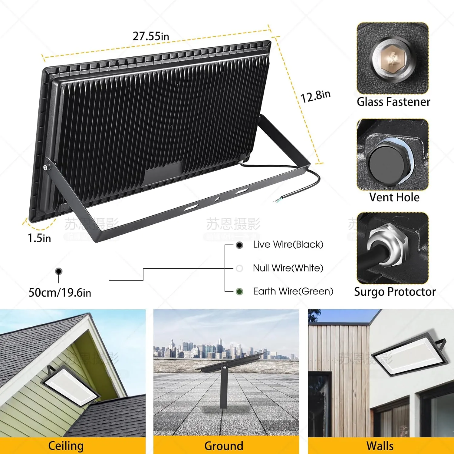 800W 2pack LED Flood Lights,3700 watt Equivalent 89500LM Super Bright Outdoor LED Arena Lights 100-277V IP65 Waterproof 5000K Daylight Commercial Lighting for Stadium,Backyard, Parking lot etc