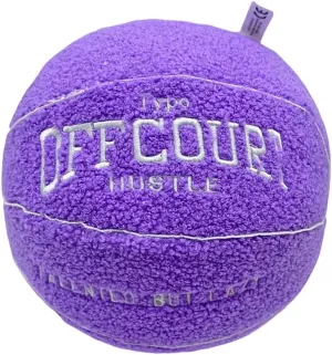 9.8inch Basketball Plush Offcourt Basketball Pillow Soft Plush Basketball Sports Pillow Durable Sport Basketballs Plush Toy Sports Theme Room Decorations, Birthday Gifts for Boys (Purple)