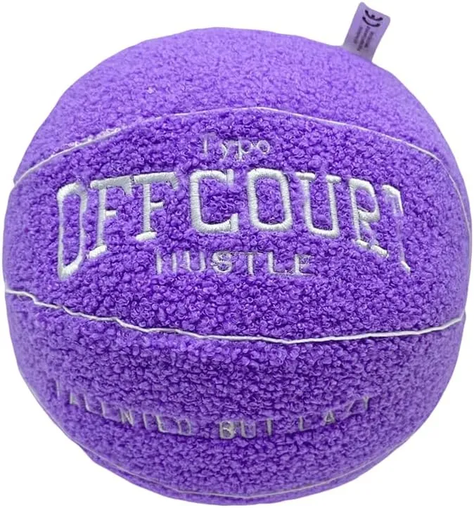 9.8inch Basketball Plush Offcourt Basketball Pillow Soft Plush Basketball Sports Pillow Durable Sport Basketballs Plush Toy Sports Theme Room Decorations, Birthday Gifts for Boys (Purple)