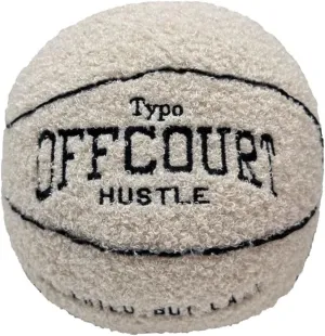 9.8inch Basketball Plush Offcourt Basketball Pillow Soft Plush Basketball Sports Pillow Durable Sport Basketballs Plush Toy Sports Theme Room Decorations, Birthday Gifts for Boys (Rice White)