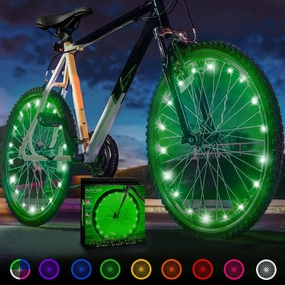 Activ Life 2-Tire Pack LED Bike Wheel Lights with Batteries Included, Get 100% Brighter and Visible from All Angles for Ultimate Safety and Style