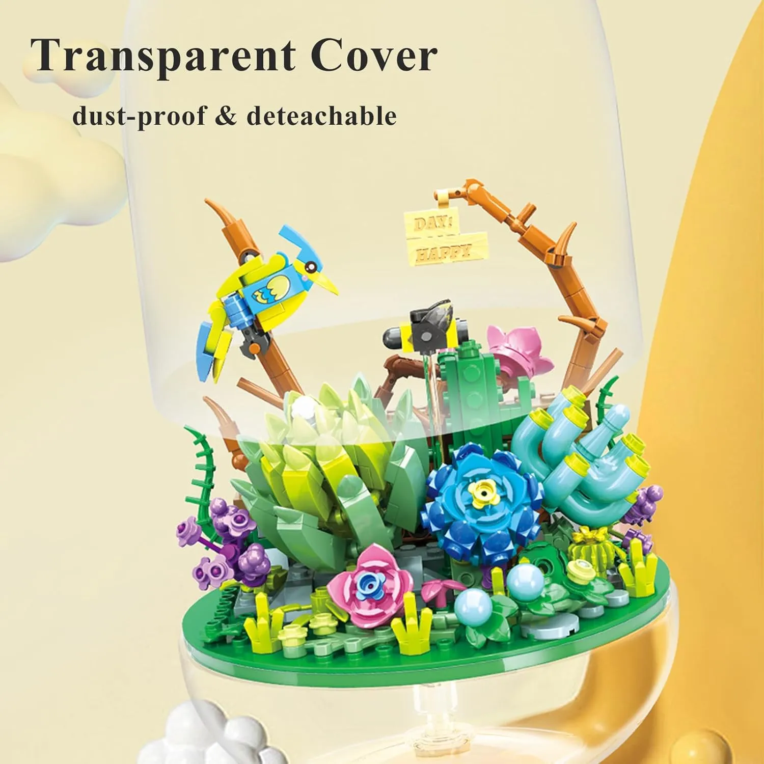 Adult Succulents Botanical Collection Flower Bouquet Building Toy Mini Bricks Flower Set DIY Plants Bonsai Tree Friends Set Valentine's Christmas New Year Birthday for Women