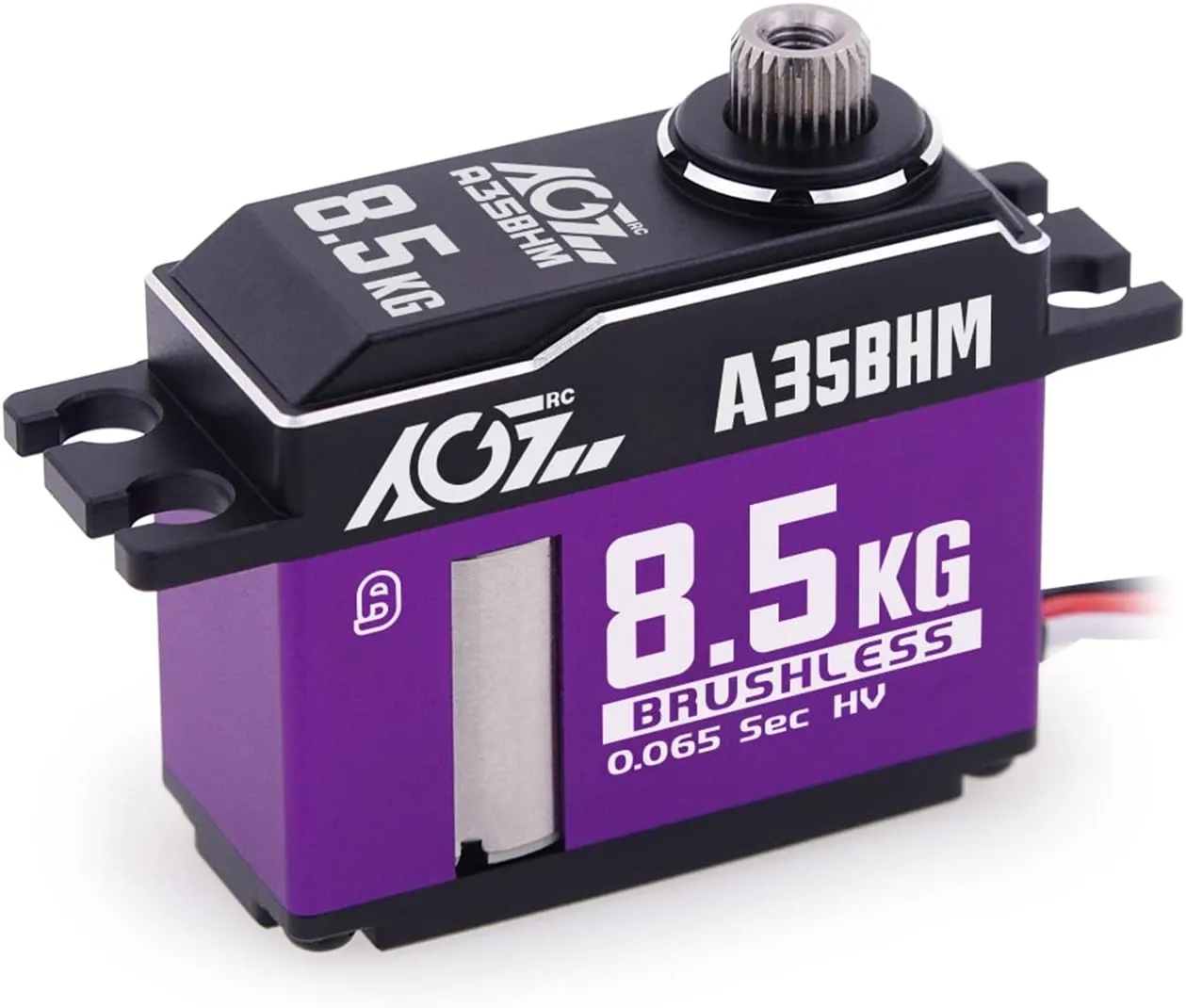 AGFRC 8.5KG Digital RC Steering-Servo-Motor - 0.065Sec High Speed Brushless HV Full CNC Case Titanium Gear Servo for 1/10 1/12 RC Car (A35BHM)