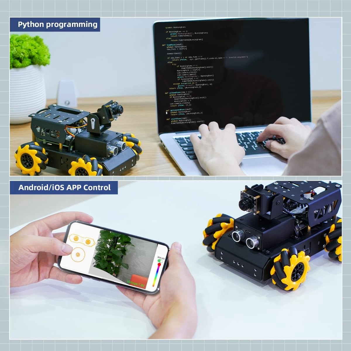 AI Vision Robot Car Kit for Raspberry Pi, TurboPi Coding Robot Kit STEM Projects Educational Building Robot Python Programming Programmable Open Source Smart Robotic (without Raspberry Pi)