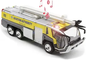 Ailejia Airport Fire Trucks Toy for Boys Fire Engine Toys Fire Engine Pullback Friction Toy Airport Rescue Diecast Vehicle Model (Yellow)