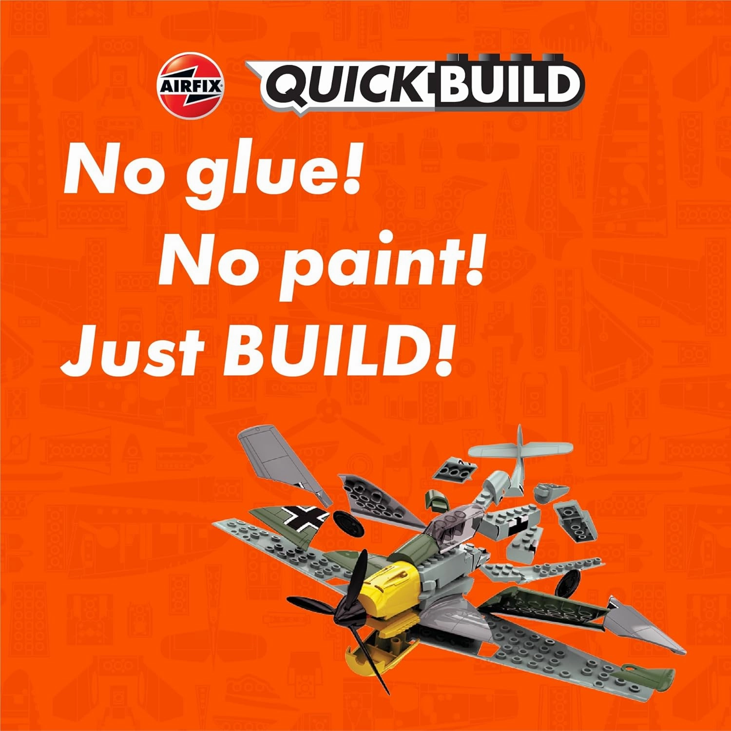 Airfix Quickbuild Messerschmitt 109 Airplane Brick Building Plastic Model Kit J6001