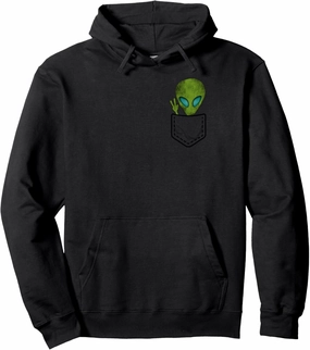 Alien Pocket Cool Funny Cute Peace UFO Gift Pullover Hoodie