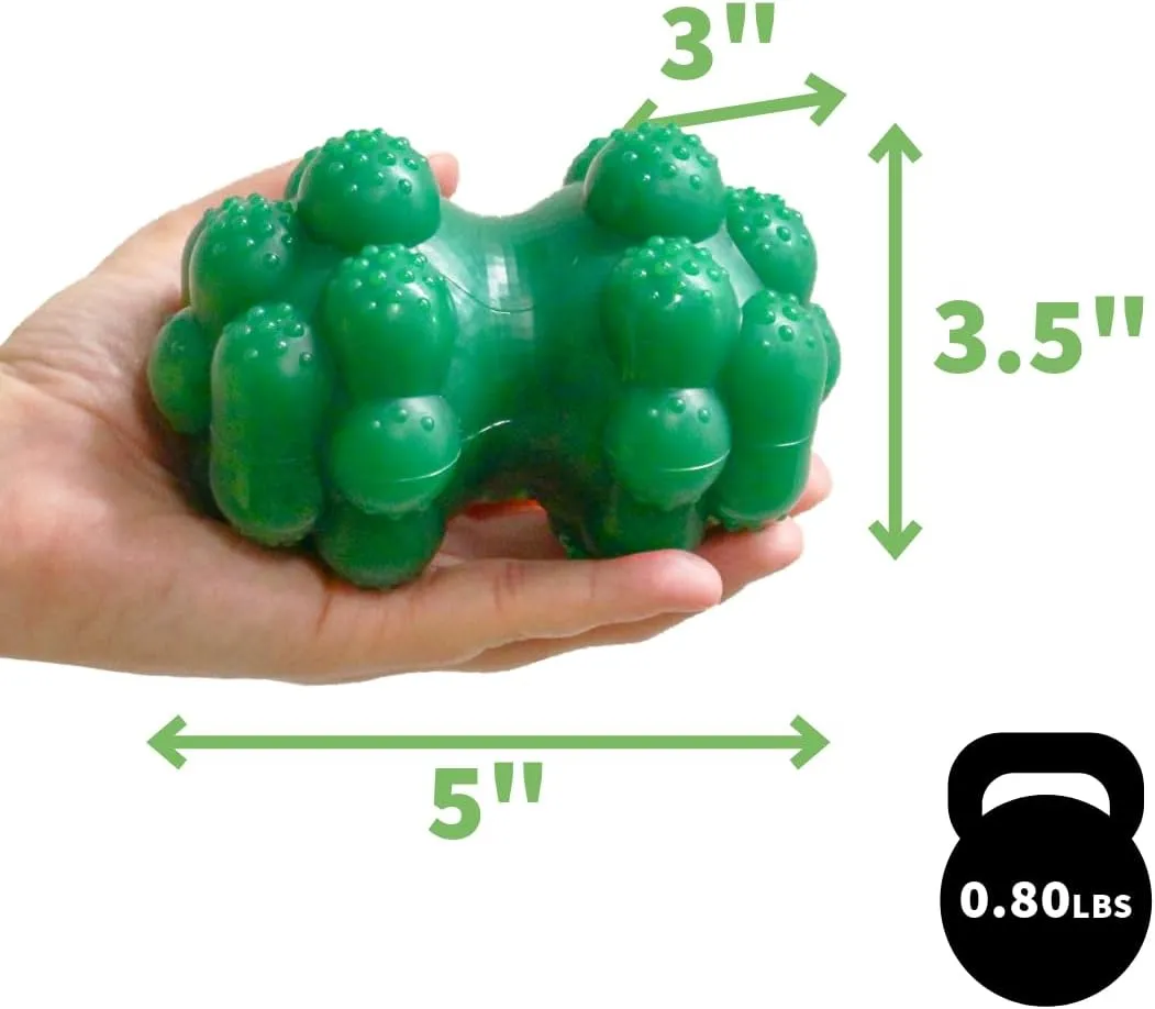 Alpha - Biter - Indestructible Bumpy Rubber Dog Enrichment Toy Made for Aggressive Chewers - Choose Your Color - 5" L × 3.5" W × 3" H (Red)