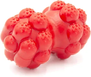Alpha - Biter - Indestructible Bumpy Rubber Dog Enrichment Toy Made for Aggressive Chewers - Choose Your Color - 5" L × 3.5" W × 3" H (Red)