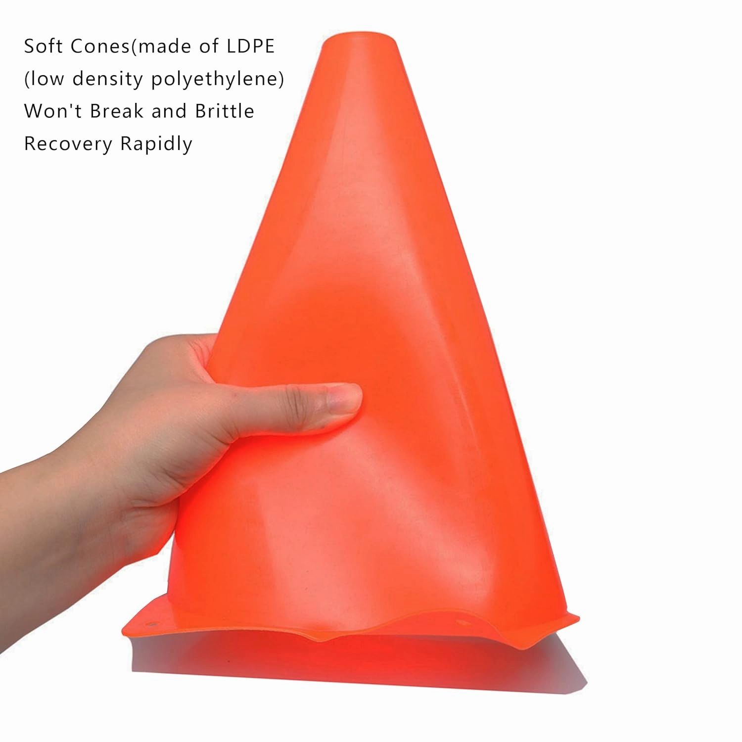 Alyoen 9 inch Orange Traffic Cones, Plastic Sport Cones, Soccer Training Cones for Outdoor Activity & Festive Events (Sets of 10/15/ 20)