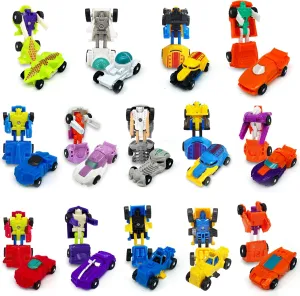 AMENON 28 Pack Transforming Car Robot Toys for Kids, 14 Styles Prefilled Mini Vehicle Party Favors for Boys Girls, Birthday Gifts, School Classroom Rewards, Game Prizes and Goodie Bag Fillers