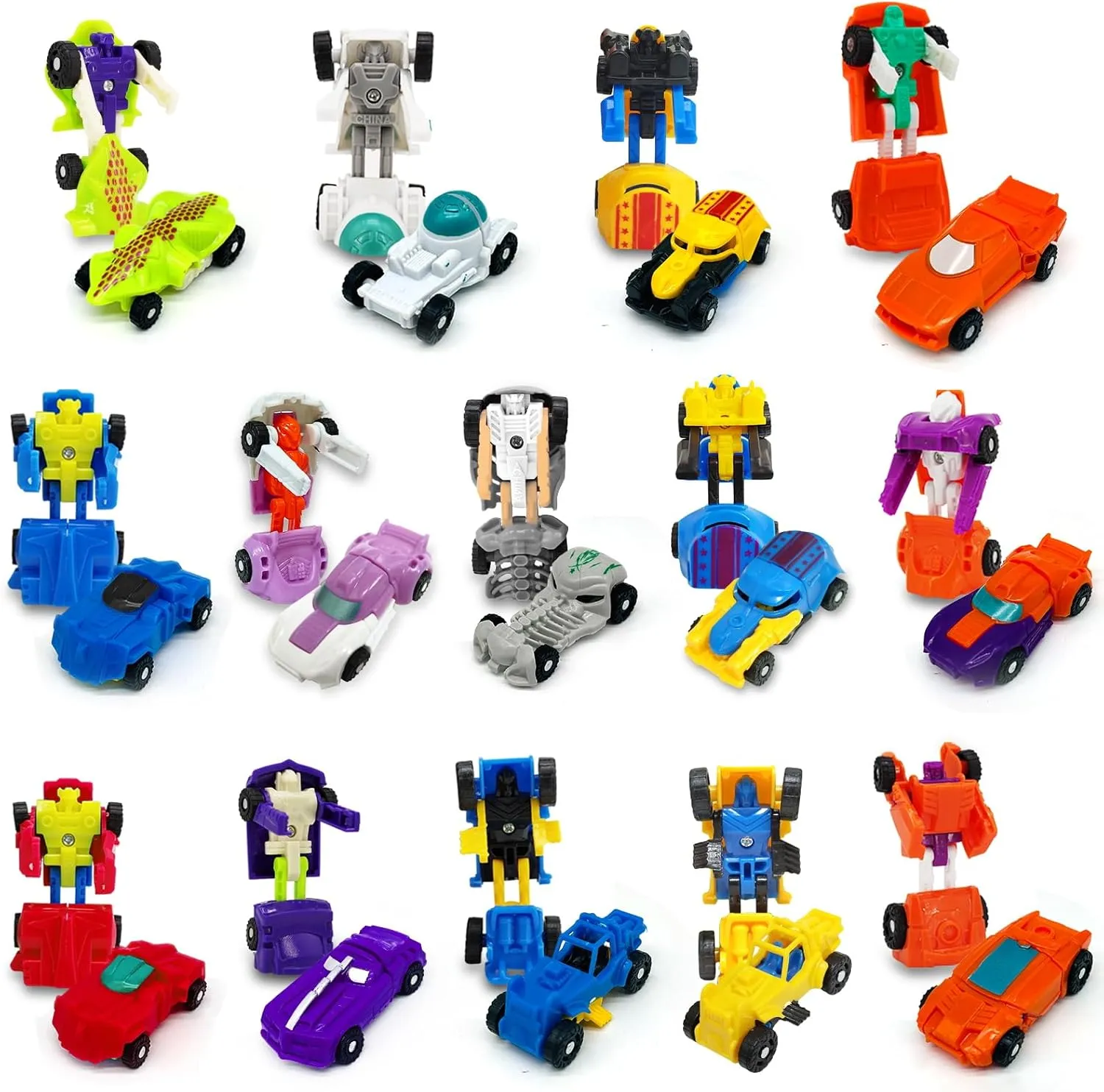 AMENON 28 Pack Transforming Car Robot Toys for Kids, 14 Styles Prefilled Mini Vehicle Party Favors for Boys Girls, Birthday Gifts, School Classroom Rewards, Game Prizes and Goodie Bag Fillers