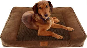 American Kennel Club Memory Foam Sofa Pet Bed, AKC Brown Fur Memory Foam PET Bed, X-Large, Brown Popcorn Fur