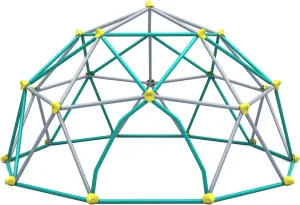 Angel Sar 12ft Geometric Dome Climber for Kids with UV Resistant Steel, Jungle Gym Supports 1000 LBS, Outdoor Playground Equipment for Balance and Strength Building, Grey