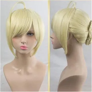 Anime Game Fate/Stay Night Altria Pendragon for Wig Cosplay Comic-Con Halloween Party Carnival Adult Youth (Yellow Wig)