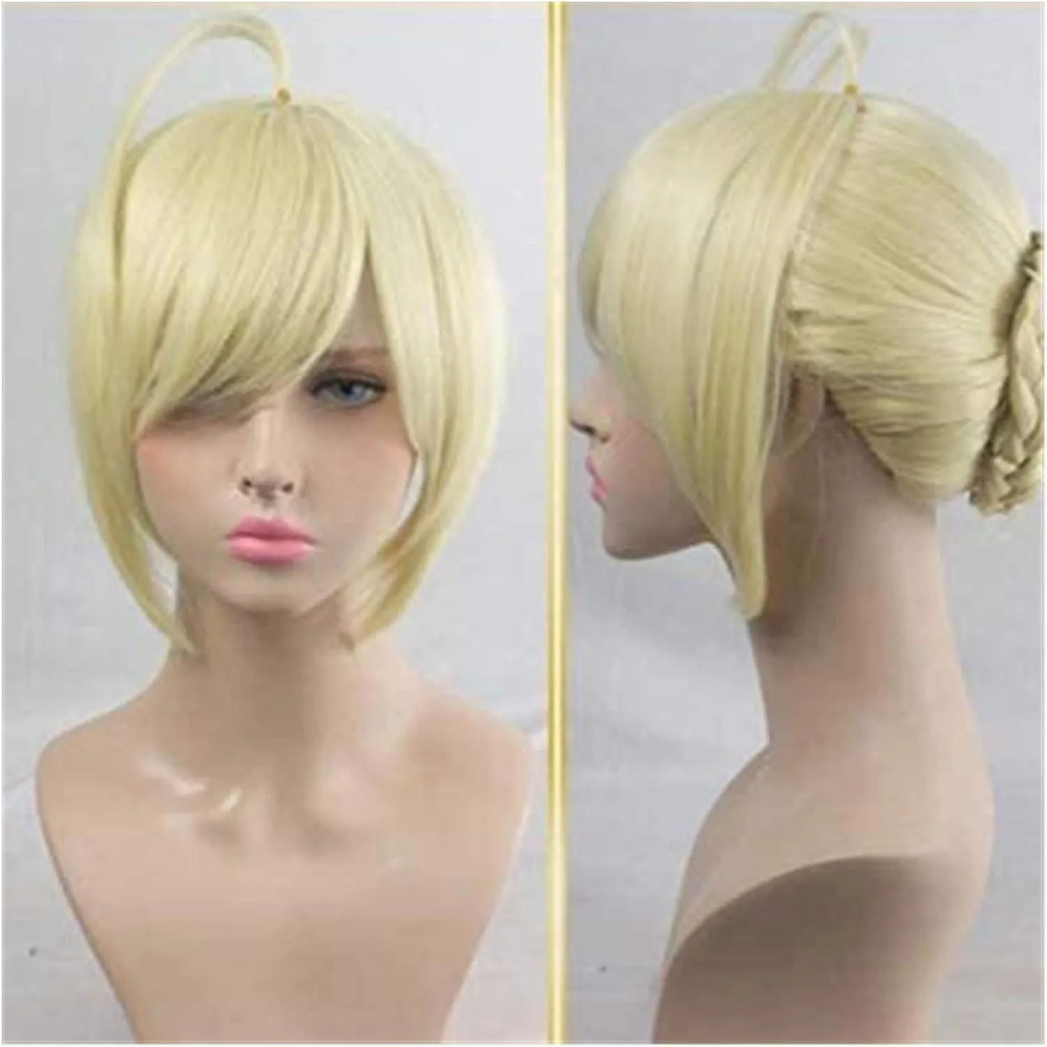Anime Game Fate/Stay Night Altria Pendragon for Wig Cosplay Comic-Con Halloween Party Carnival Adult Youth (Yellow Wig)