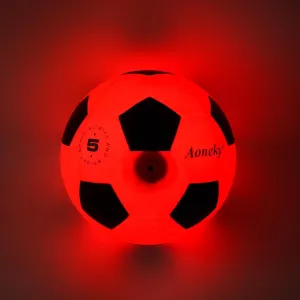 Aoneky Size 5 Flashing Rubber Glow in The Dark Light Up Soccer Ball