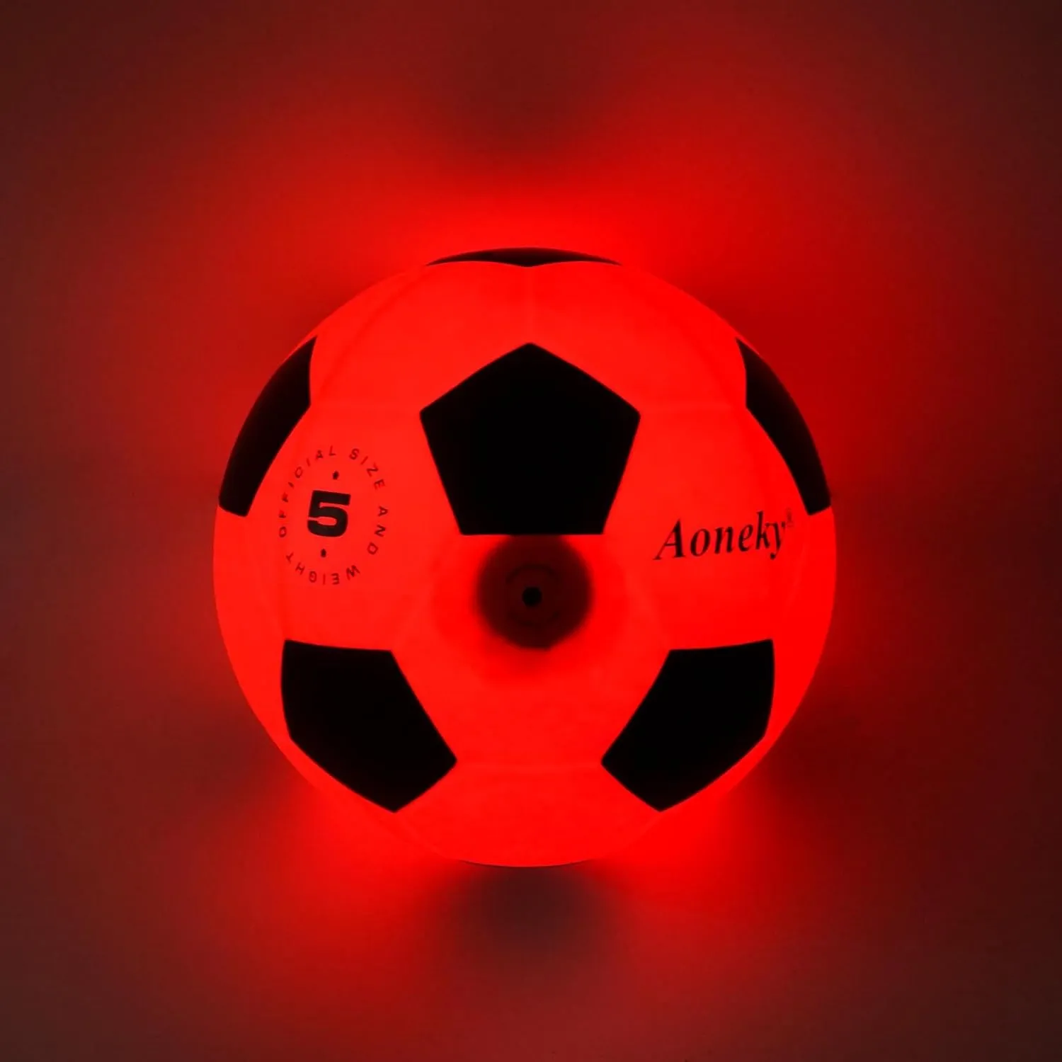 Aoneky Size 5 Flashing Rubber Glow in The Dark Light Up Soccer Ball