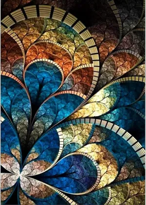 ARAZADR Printed Cross-Stitch Kits for Adults Pattern Painting Kits Crafts Stitching Kits Flower Vintage Datura Full Mandala Kits Needle Kits 11CT 3Threads Stamped Kits for Decor 11.81×15.75 Inch
