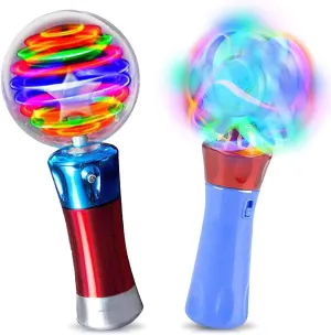 ArtCreativity Light Up Magic Ball & Spinning Light Wand Set LED Spinner Wands for Kids, Includes Flashing Spinner, Thrilling Colors, Batteries Included