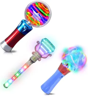 ArtCreativity Light Up Orbiter Spinning Wand, Magic Ball Toy Wand, Spinning Diamond Wand, Fun Gift or Birthday Party Favor - Classroom Prizes