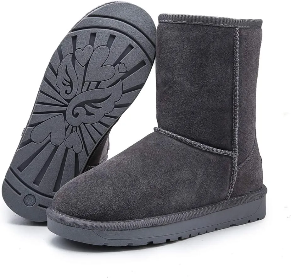 Asifn Womens Boots Snow Winter Boots Fur Lined Suede Faux Comfort Classic Casual Soft Toe Warmers